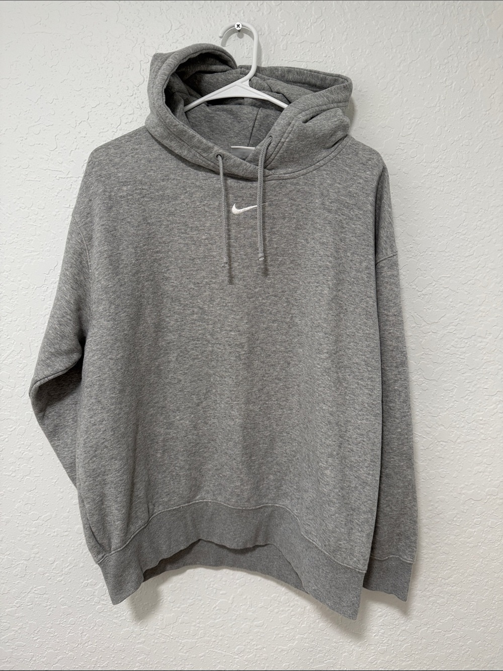 Nike Gray Crewneck Hoodie with White Swoosh
